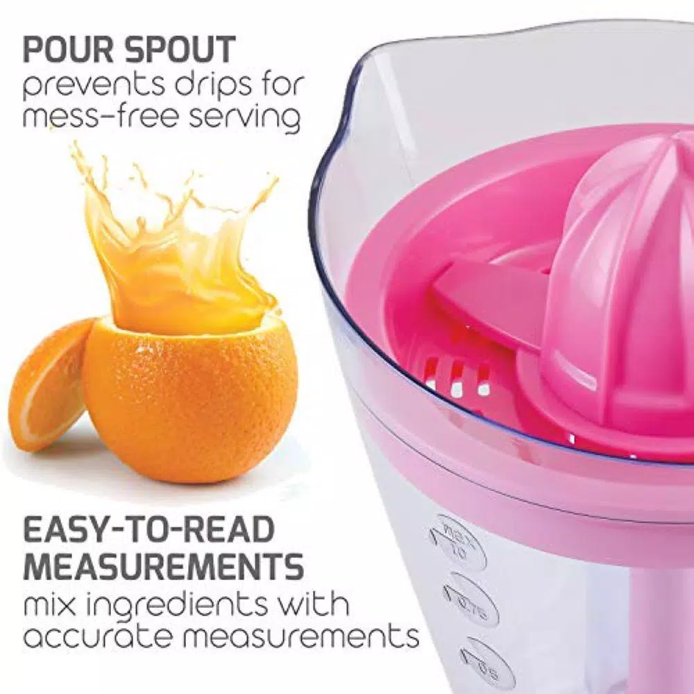 Top 10 π Ovente 34 Oz. Pink Electric Citrus Juicer 2 Auto-Reversing Cones Capacity, Pressure-Activated, Strainer, Pulp Control π€© - Image 5