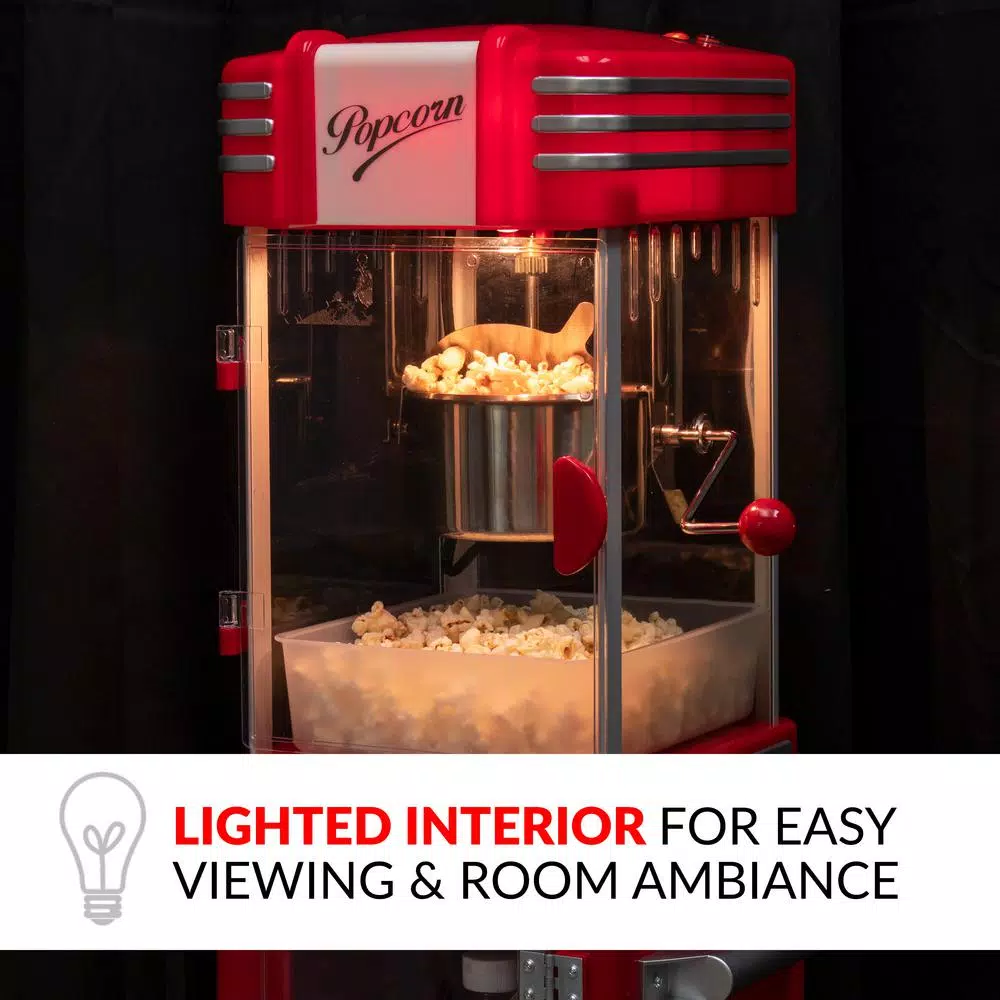 Discount β Nostalgia Retro 300 W 2.5 Oz. Red Popcorn Cart With Lighted Interior π - Image 6