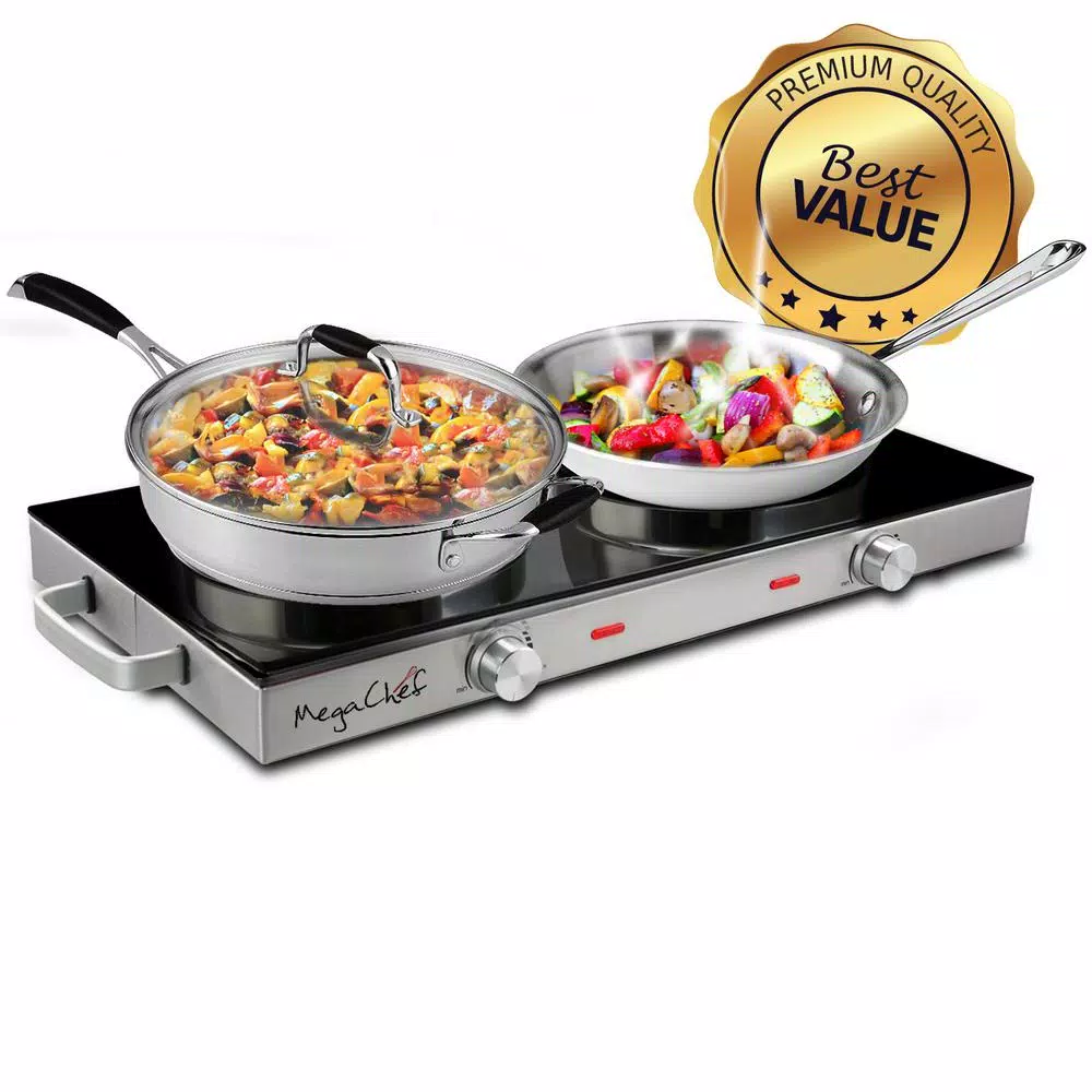 Promo β MegaChef 2-Burner 6 In. Stainless Steel Infrared Countertop Hot Plate π - Image 4
