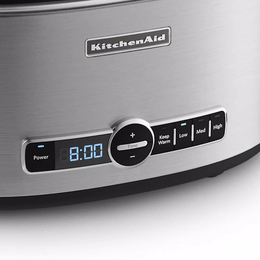 Buy π KitchenAid 6 Qt. Stainless Steel Slow Cooker With Glass Lid And Built-In Timer β€οΈ - Image 2