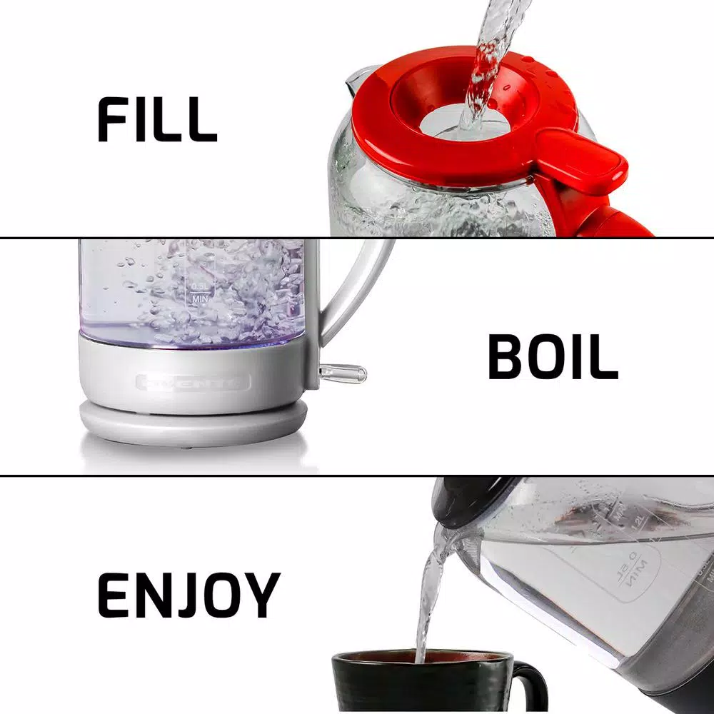Promo ❤️ Ovente 6.3-Cup Black Glass Electric Kettle With ProntoFill Technology – Fill Up With The Lid On ✔️ - Image 5