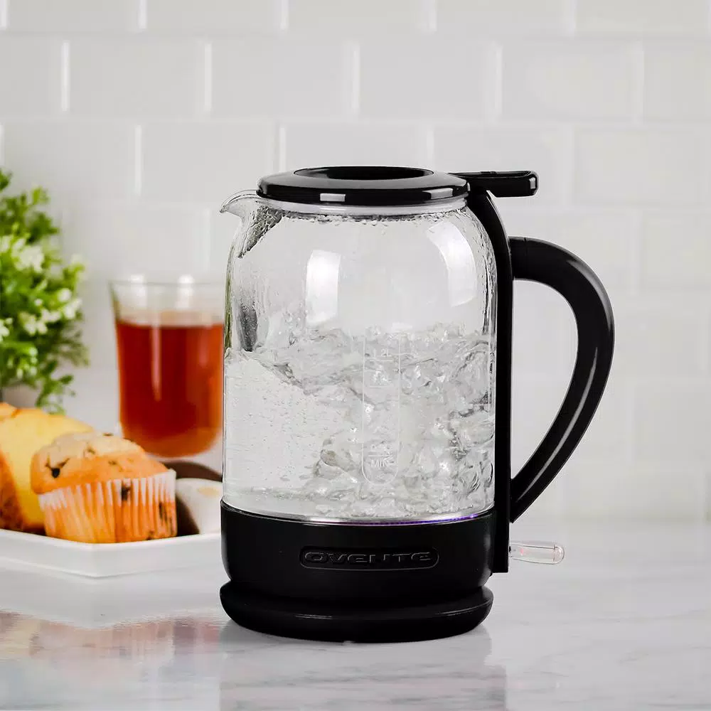 Promo ❤️ Ovente 6.3-Cup Black Glass Electric Kettle With ProntoFill Technology – Fill Up With The Lid On ✔️ - Image 10