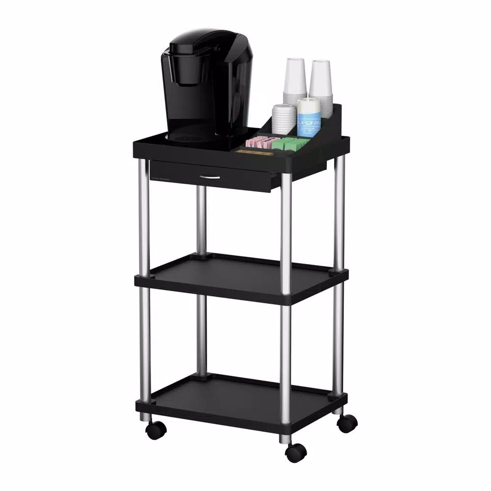 Top 10 π Mind Reader 3-Tier 7-Compartment Rolling Black Coffee Cart π