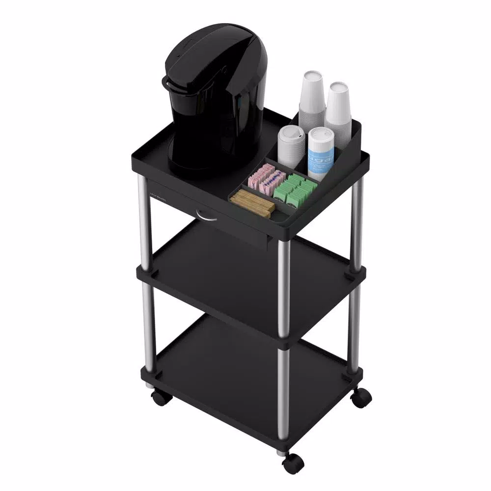 Top 10 π Mind Reader 3-Tier 7-Compartment Rolling Black Coffee Cart π - Image 5