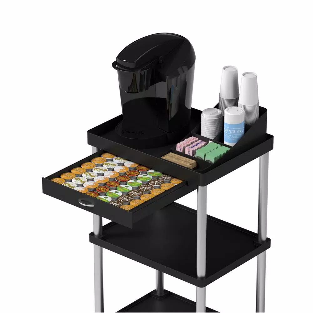 Top 10 π Mind Reader 3-Tier 7-Compartment Rolling Black Coffee Cart π - Image 7
