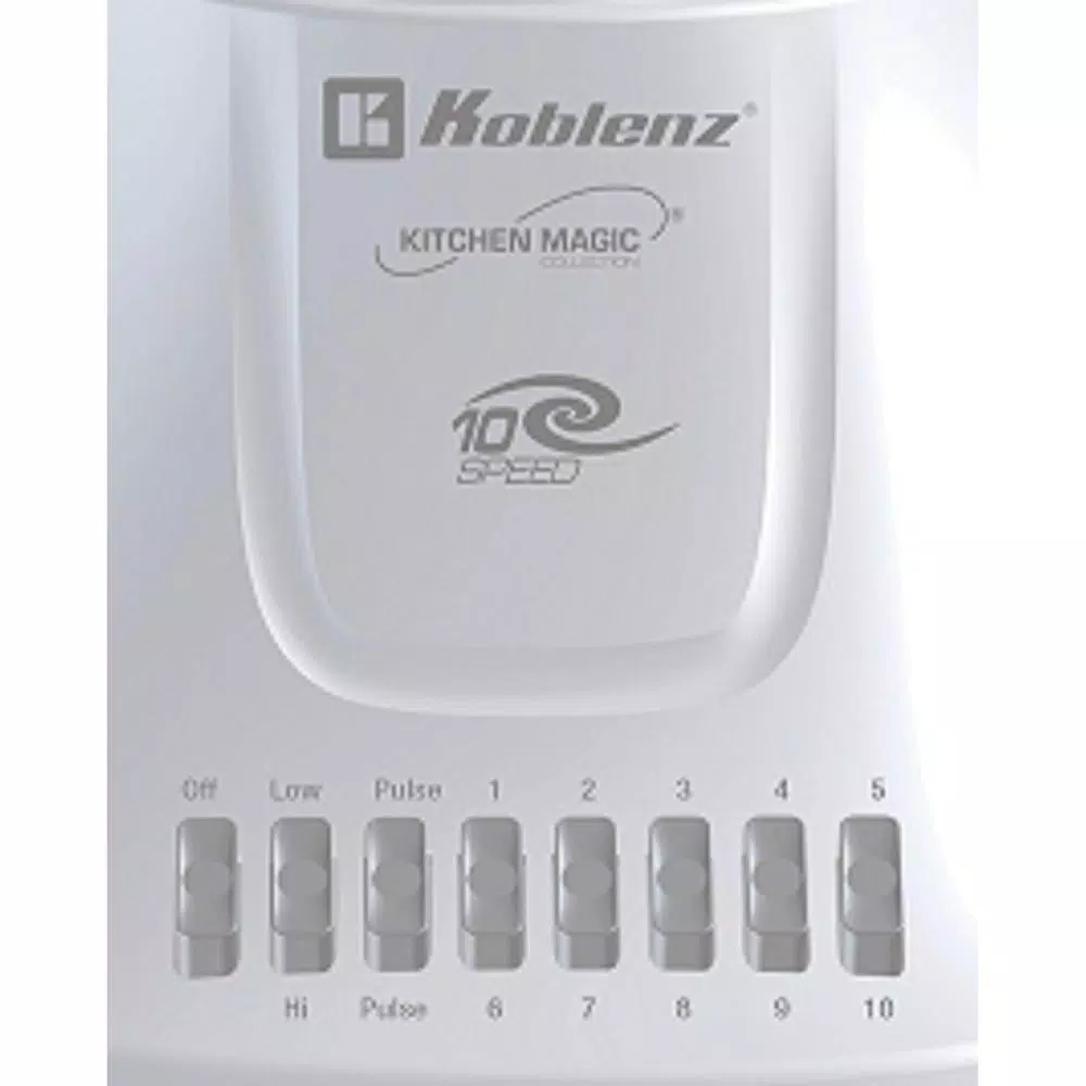 Cheapest π Koblenz Kitchen Magic Collection 55 Oz. 10-Speed And 2-Pulses White Plastic Jar Blender π - Image 2