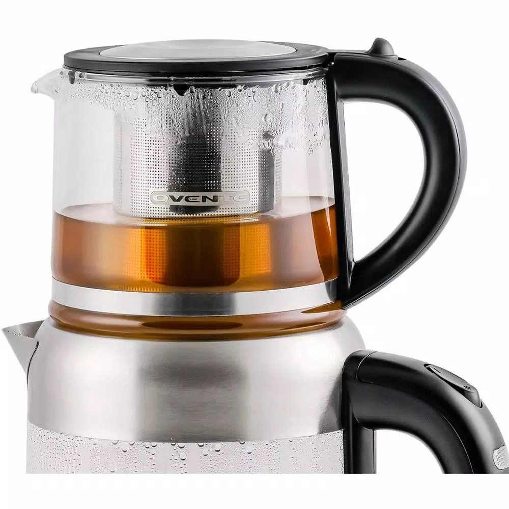 Discount π₯ Ovente 7-Cup 1.7 L Silver Glass Electric Kettle With ProntoFill Technology-Fill Up With Lid On Glass Reusable Teapot Infuser β - Image 5