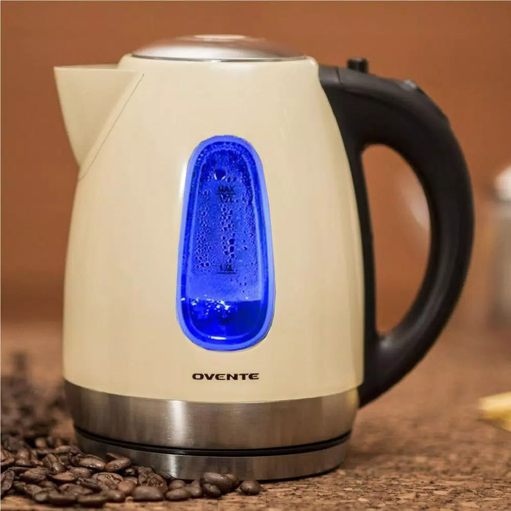 Coupon β€οΈ Ovente 7-Cup Beige Stainless Steel Electric Kettle, Automatic Shut-Off And Boil-Dry Protection π€© - Image 7