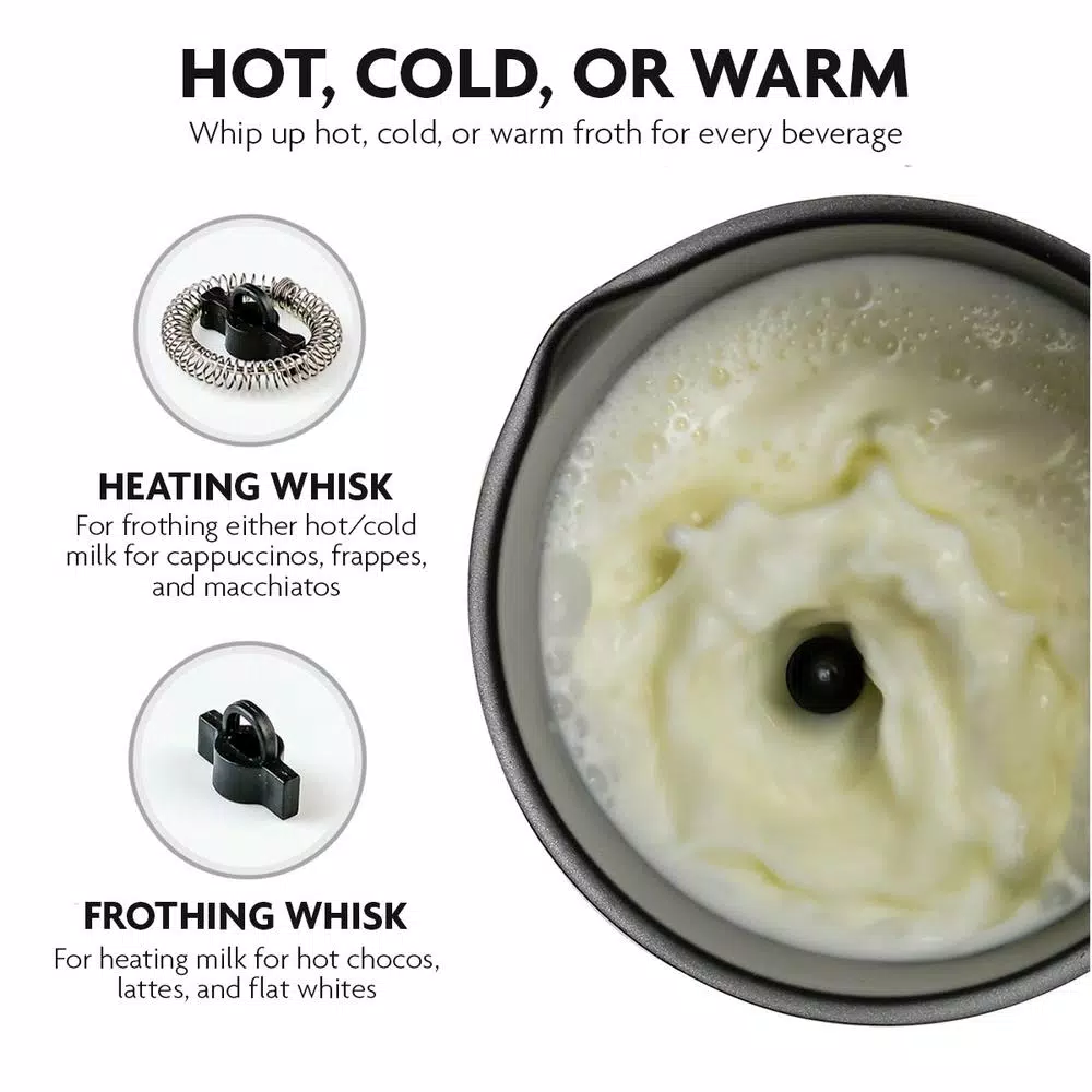 Best Pirce π― Ovente 8.1 Oz. Black Stainless Steel Electric Milk Frother 3 In 1-Warming, Heating And Frothing, See Through Lid π - Image 2