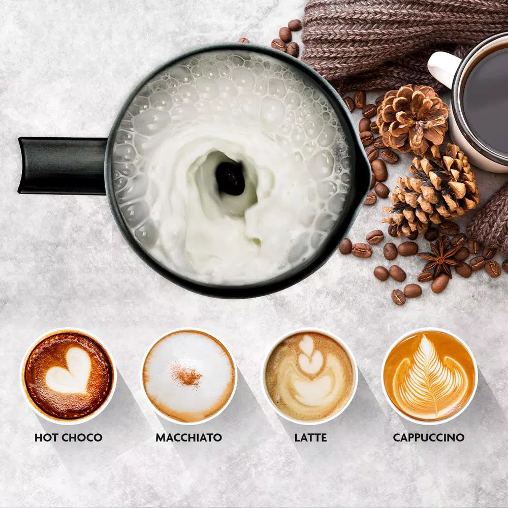 Best Pirce π― Ovente 8.1 Oz. Black Stainless Steel Electric Milk Frother 3 In 1-Warming, Heating And Frothing, See Through Lid π - Image 7