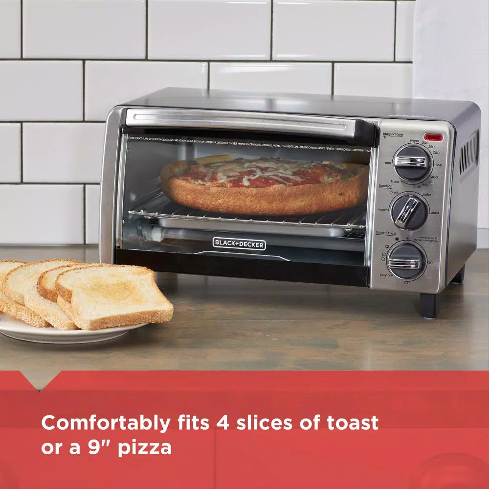 Hot Sale β€οΈ BLACK+DECKER 1150 W 4-Slice Stainless Steel Convection Toaster Oven With Built-In Timer π₯ - Image 4