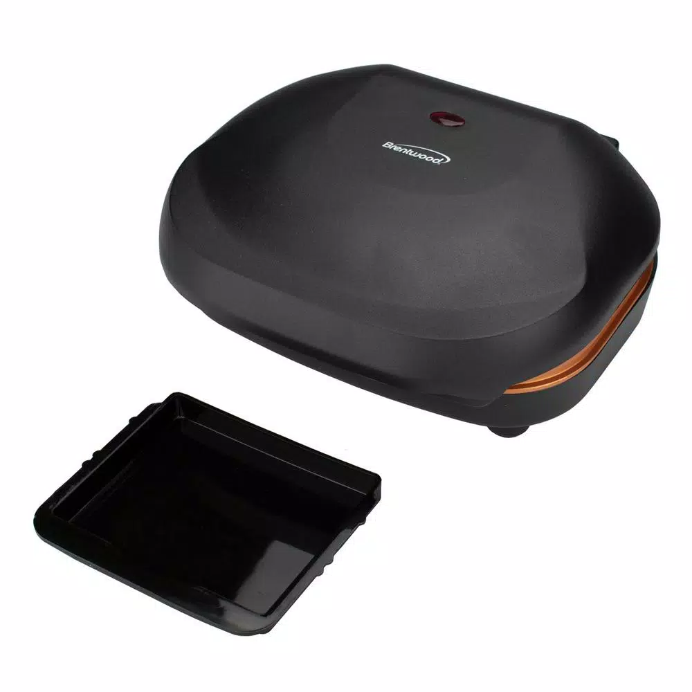 Flash Sale 𧨠Brentwood Appliances 750-Watt Black 2-Serving Nonstick Indoor Electric Copper Grill And Panini Press βοΈ - Image 4