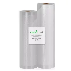 Outlet π NutriChef White Vacuum Sealer Bags β Universal Air Vac Sealing Bags (2-Rolls, 100 Ft. Total Length) π