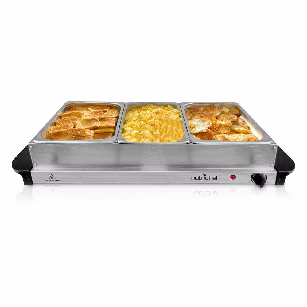 Buy π NutriChef 3-Burner 15 In. Stainless Steel Food Warming Tray / Buffet Server / Hot Plate βοΈ