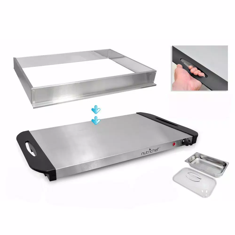 Buy π NutriChef 3-Burner 15 In. Stainless Steel Food Warming Tray / Buffet Server / Hot Plate βοΈ - Image 3