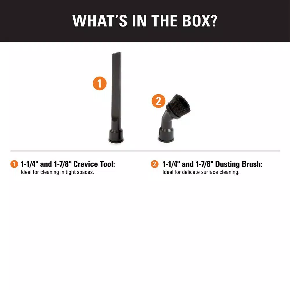 Budget π RIDGID 1-1/4 In. To 1-7/8 In. Dusting Brush And Crevice Tool Accessory Kit For RIDGID Wet/Dry Shop Vacuums π - Image 2