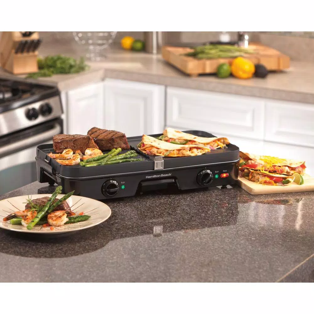 Best deal π₯° Hamilton Beach 3 In 1 180 Sq. In. Black Indoor Grill With Removable Grids β - Image 7