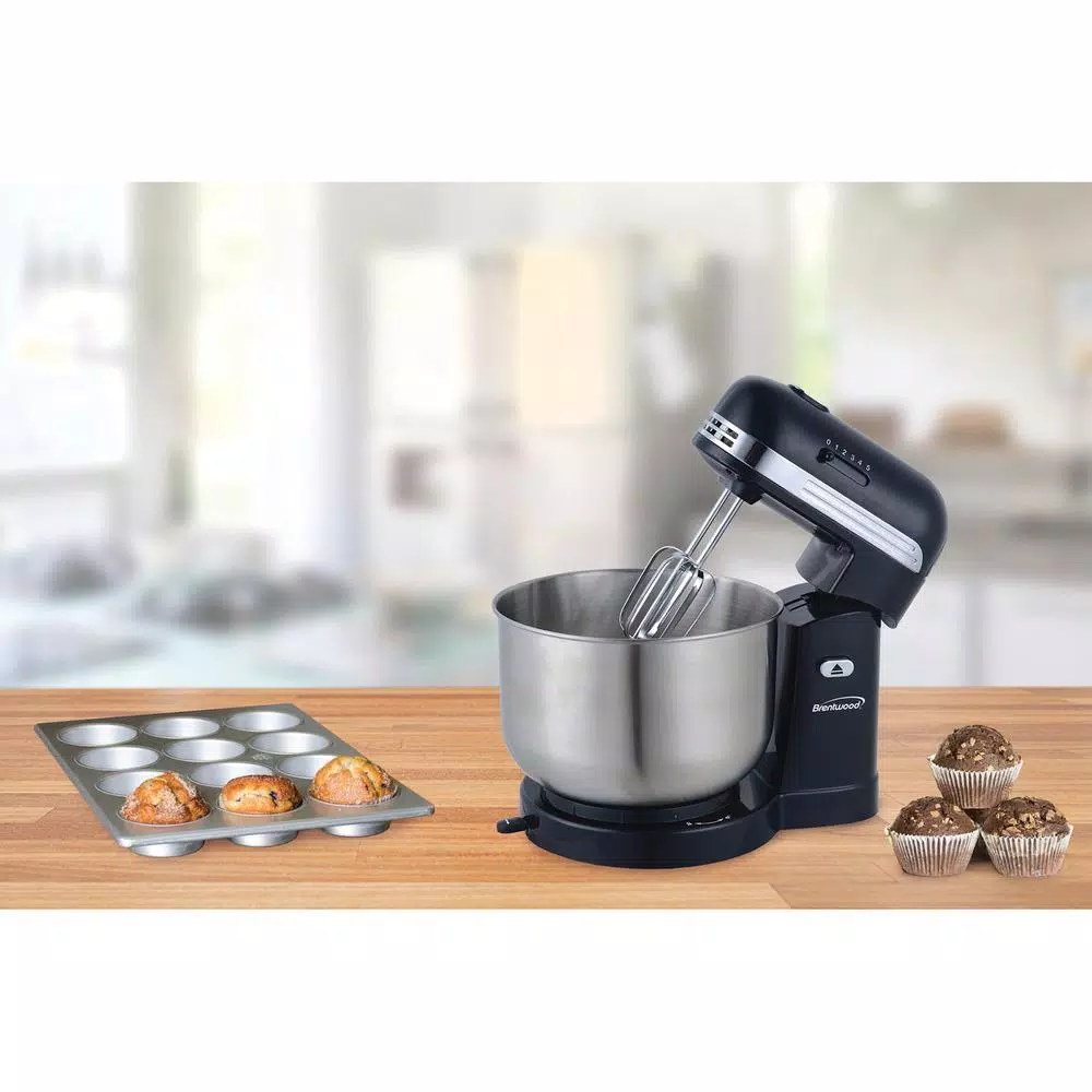 Wholesale π Brentwood Appliances 3 Qt. 5-Speed Black With Stainless Steel Mixing Bowl Stand Mixer π - Image 7