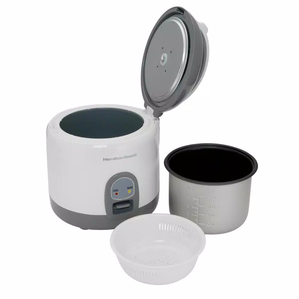 Cheap π€© Hamilton Beach 8-Cup White Rice Cooker And Warmer With Non-Stick Cooking Pot, Rice Paddle And Measuring Cup β¨ - Image 5