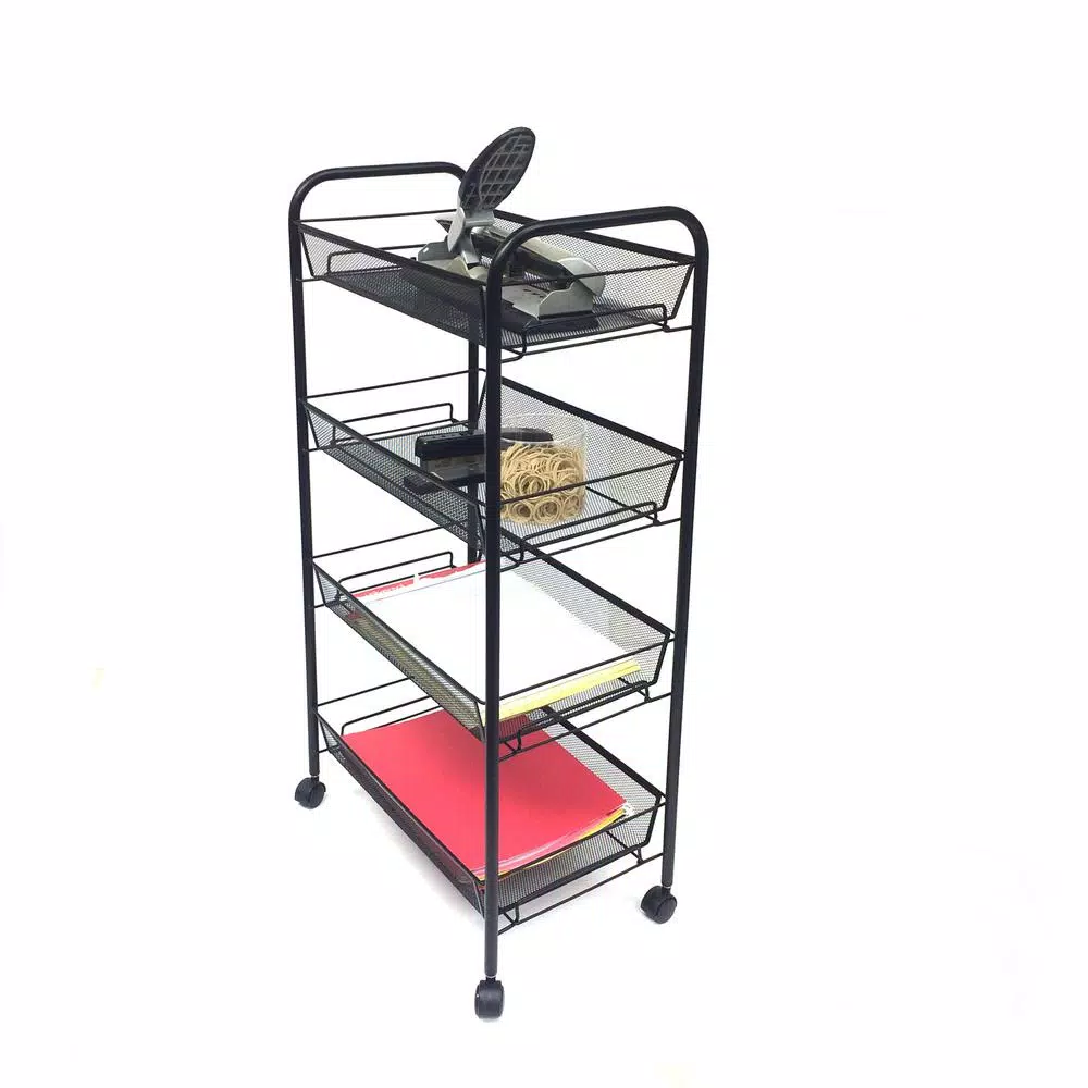 Top 10 π― Mind Reader Roll 4-Shelf Rolling Black Metal Mesh Coffee Cart π₯° - Image 2