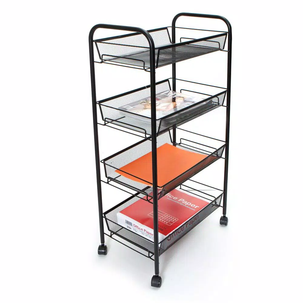 Top 10 π― Mind Reader Roll 4-Shelf Rolling Black Metal Mesh Coffee Cart π₯° - Image 3