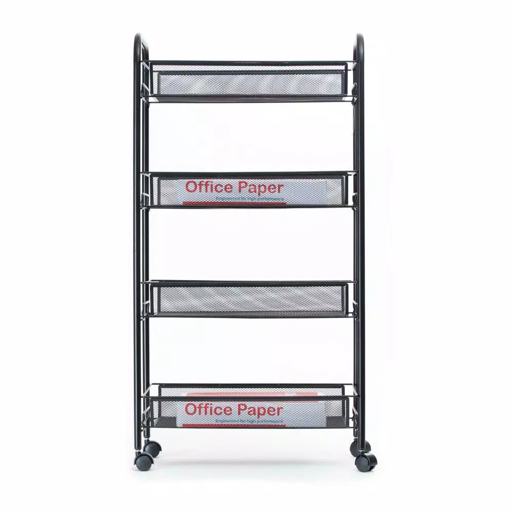 Top 10 π― Mind Reader Roll 4-Shelf Rolling Black Metal Mesh Coffee Cart π₯° - Image 4
