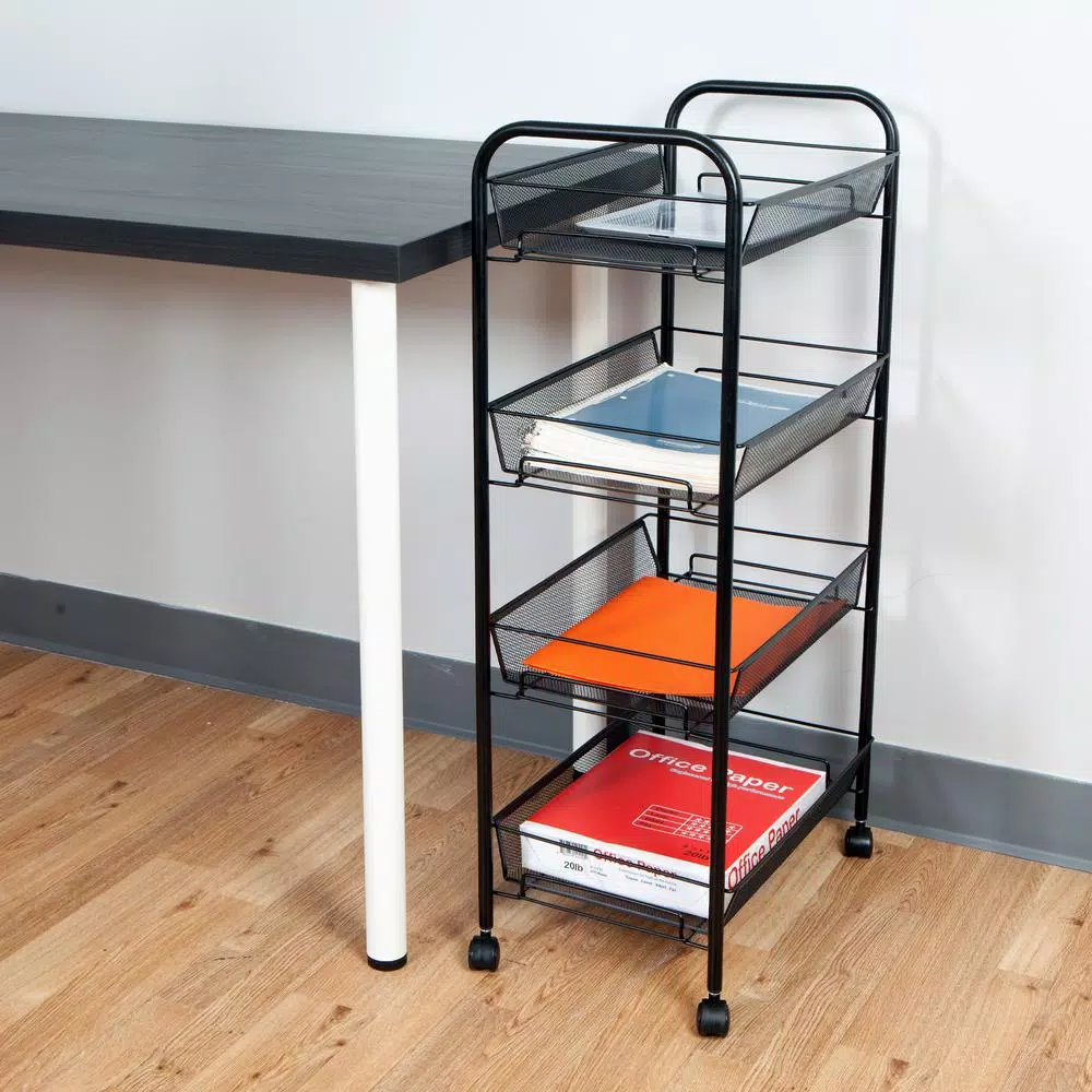 Top 10 π― Mind Reader Roll 4-Shelf Rolling Black Metal Mesh Coffee Cart π₯° - Image 7