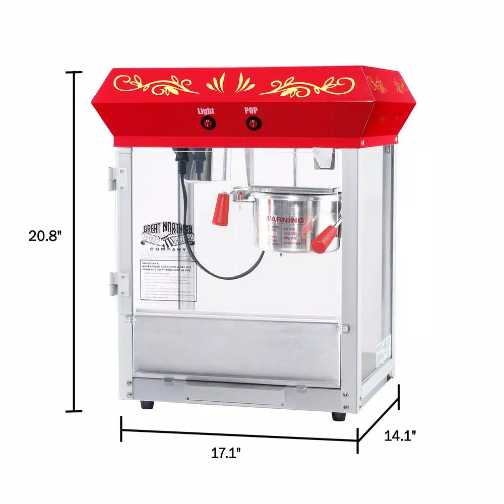 New π Great Northern 6106 Great 6 Oz. Northern Popcorn Red Foundation Top Popcorn Popper Machine π₯ - Image 2