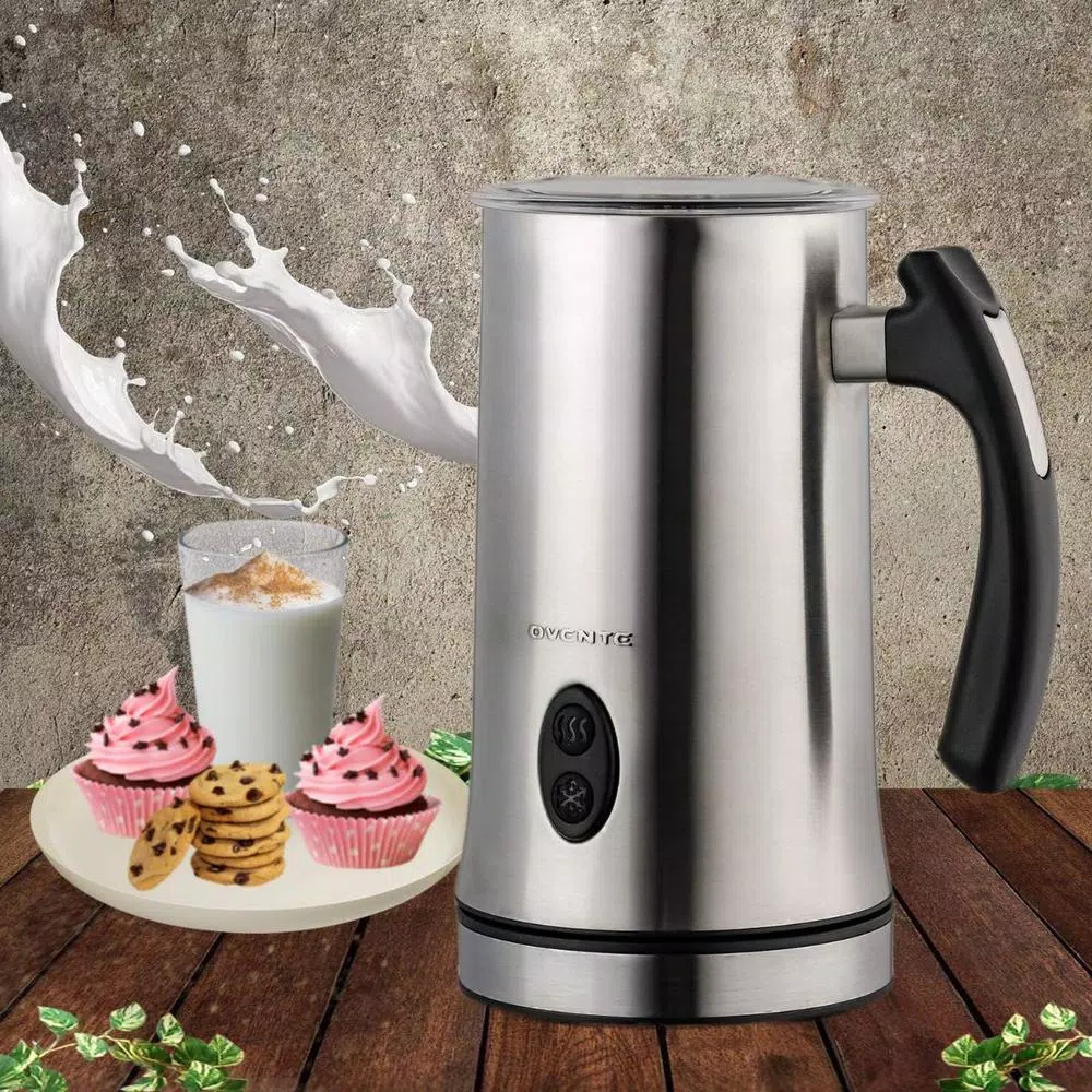 Cheap π Ovente 1.25-Cup Chrome Electric Double Wall Stainless Steel Milk Frother, Frothing & Heating Whisks, Espresso Machine Latte π - Image 9