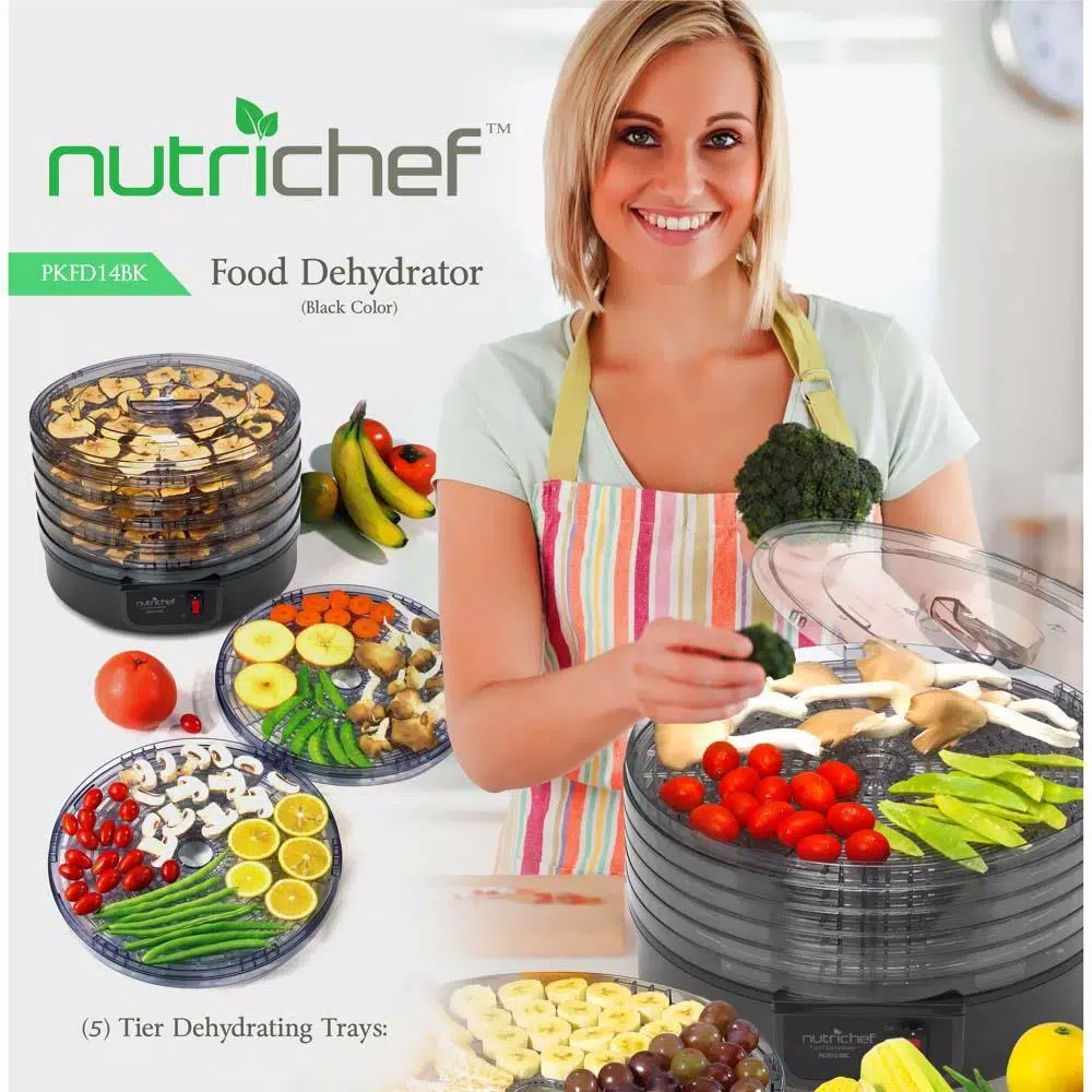 Coupon β€οΈ NutriChef 5-Tray Black Electric Countertop Food Dehydrator Food Preserver 𧨠- Image 3