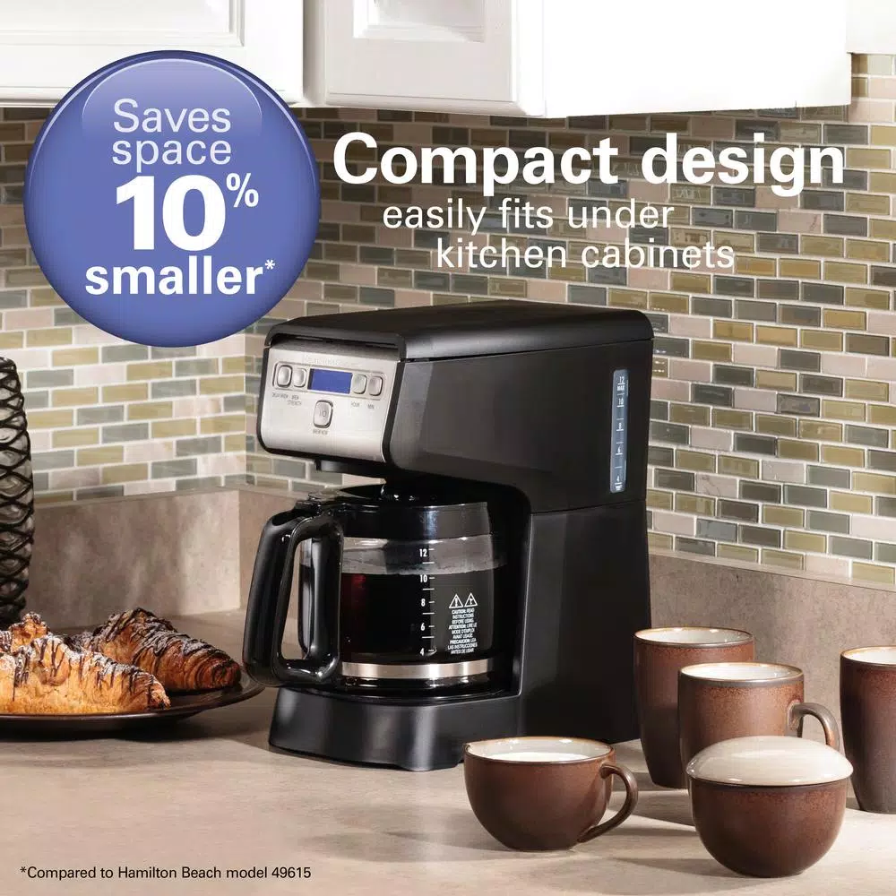 Cheap π₯° Hamilton Beach Compact 12-Cup Black Programmable Drip Coffee Maker 𧨠- Image 4