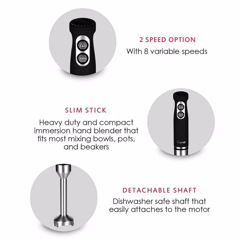 Budget π₯ Boyel Living 8-Speed 500-Watt Black Stainless Steel Control 6-in-1 Multi-Purpose Immersion Hand Blender Set π€© - Image 5