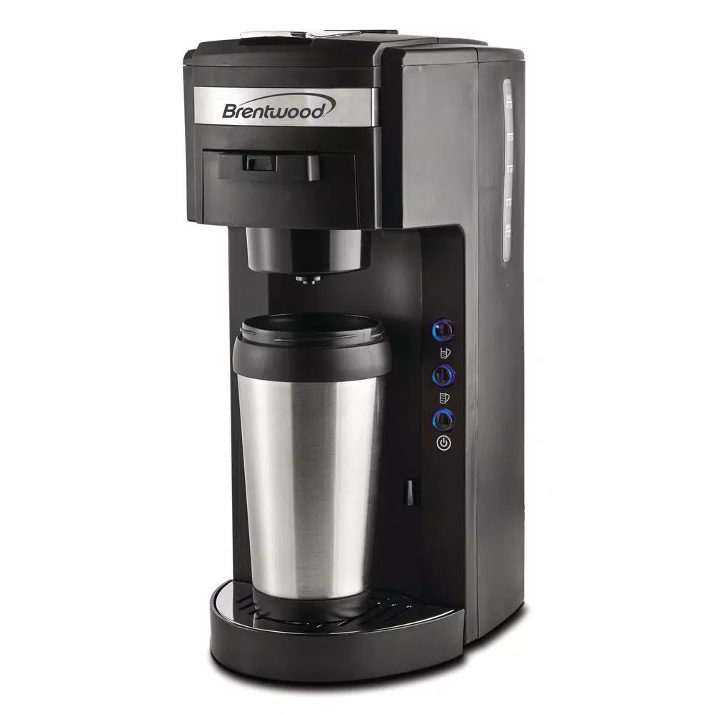 Best Sale π Brentwood Black Single Serve Coffe Maker With Stainless Steel Coffee Mug π - Image 2