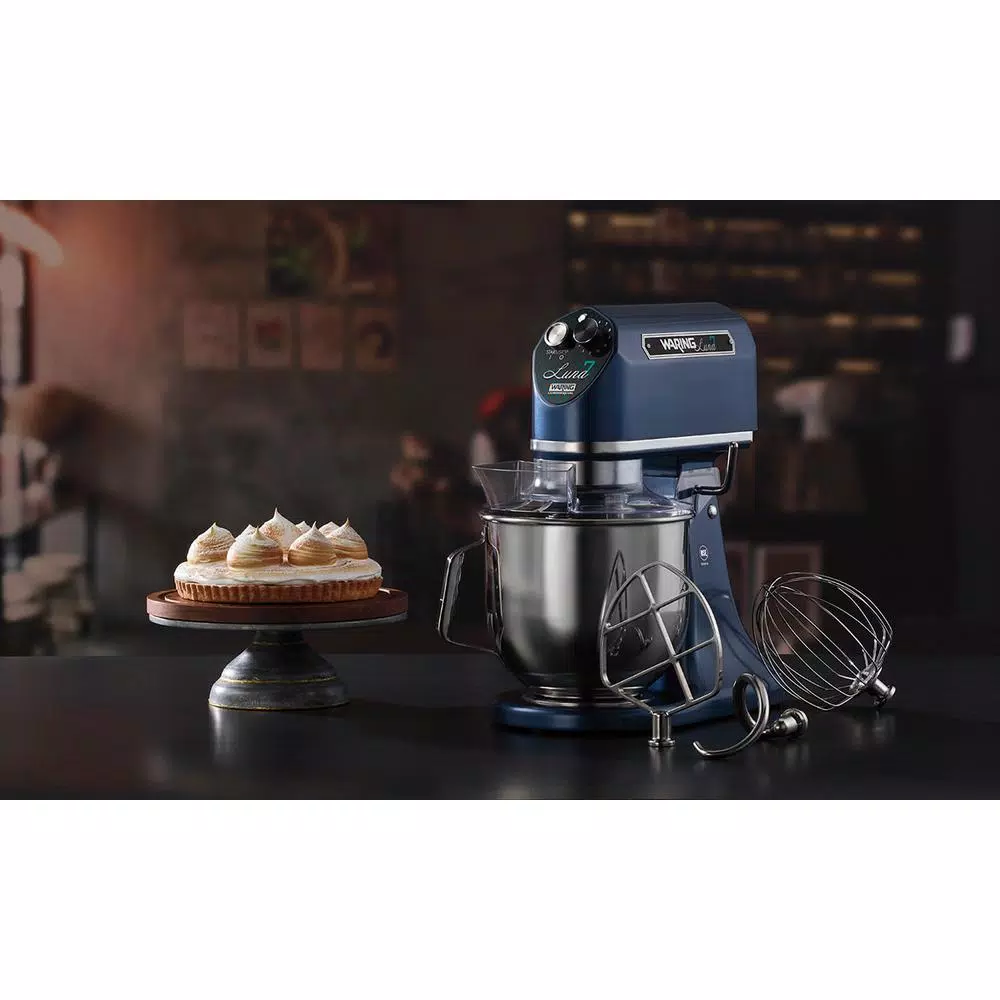 Outlet π Waring Commercial 11-Speed, Blue, Luna 7 β 7 Qt. Planetary Mixer, Includes Dough Hook, Mixing Paddle And Whisk 𧨠- Image 3