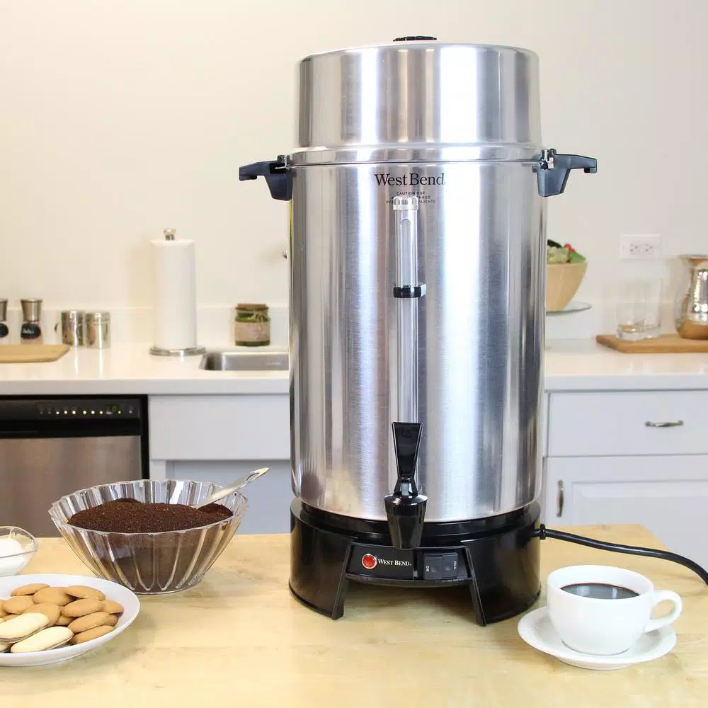 Discount π West Bend 100-Cup Silver Aluminum With Quick Brewing NSF Certified Commercial Coffee Urn Features Automatic Temperature Control π - Image 2