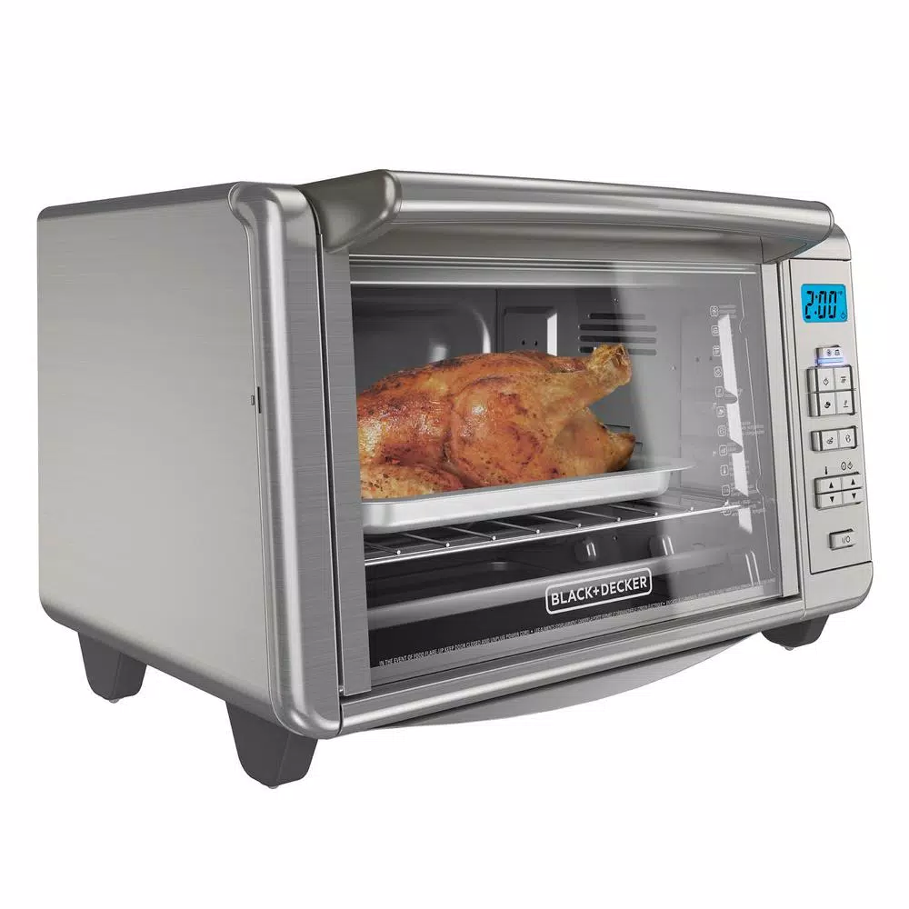 New β¨ BLACK+DECKER 1500 W 6-Slice Stainless Steel Countertop Toaster Oven With Built-In Timer π - Image 2