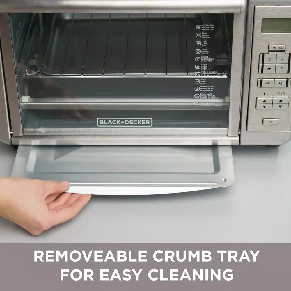 New β¨ BLACK+DECKER 1500 W 6-Slice Stainless Steel Countertop Toaster Oven With Built-In Timer π - Image 7