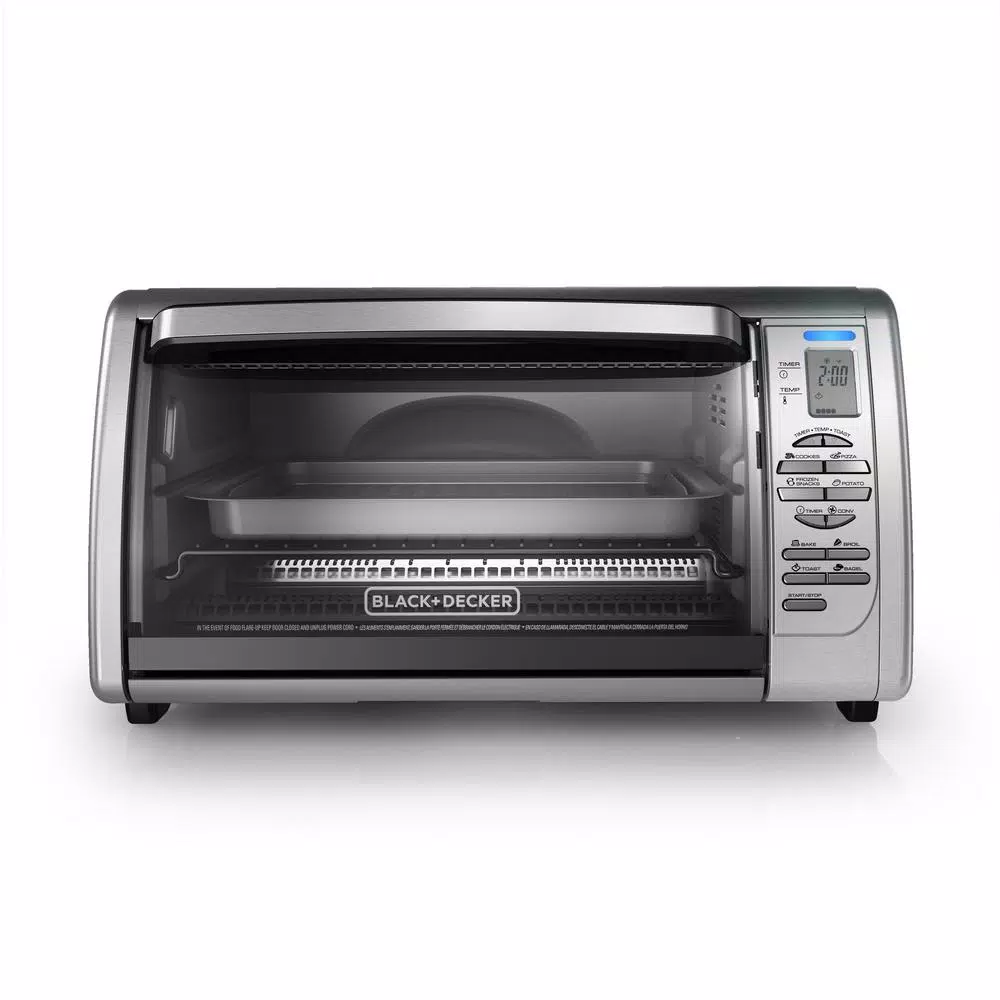 Best Pirce βοΈ BLACK+DECKER 1500 W 6-Slice Stainless Steel Toaster Oven With Broiler π