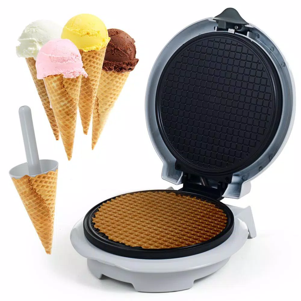 Promo π€© Chef Buddy Single Waffle White Waffle Cone Waffle Maker π€© - Image 2