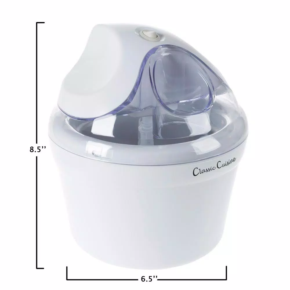 Buy π Classic Cuisine 1 Qt. White Ice Cream Maker And Frozen Yogurt Machine With Recipe Booklet π - Image 2
