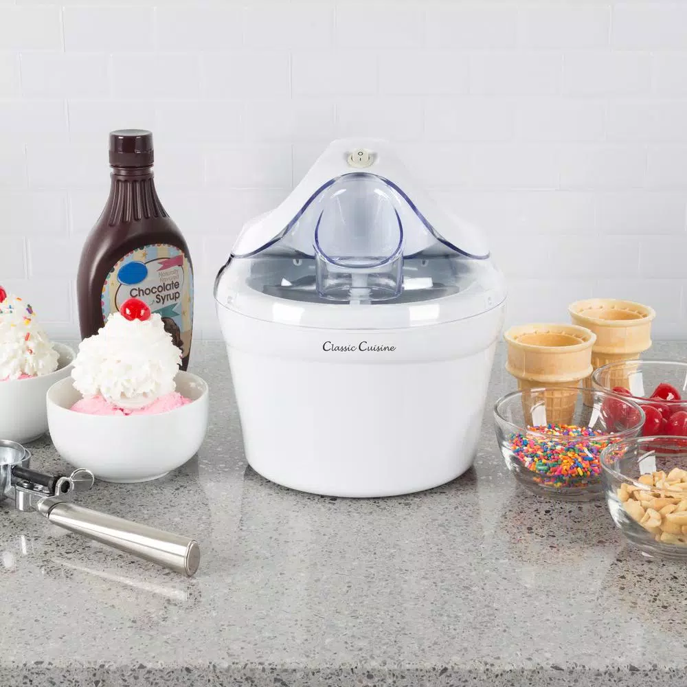 Buy π Classic Cuisine 1 Qt. White Ice Cream Maker And Frozen Yogurt Machine With Recipe Booklet π - Image 4