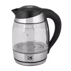 New 𧨠KALORIK 7.5-Cup Black Stainless Steel Cordless Electric Kettle With Keep Warm Setting π