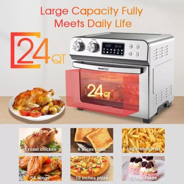 Best Sale π Boyel Living 24 Qt. Silver Stainless Steel Electronic Convection Air Fryer Toaster Oven With Accessories & Recipes Included π― - Image 8