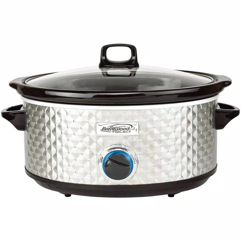 Cheapest π€© Brentwood Appliances Diamond 7 Qt. Stainless Steel Slow Cooker With Tempered Glass Lid π€©