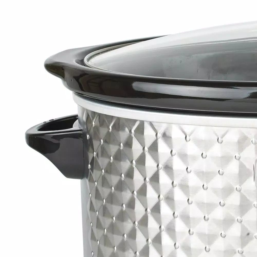 Cheapest π€© Brentwood Appliances Diamond 7 Qt. Stainless Steel Slow Cooker With Tempered Glass Lid π€© - Image 2