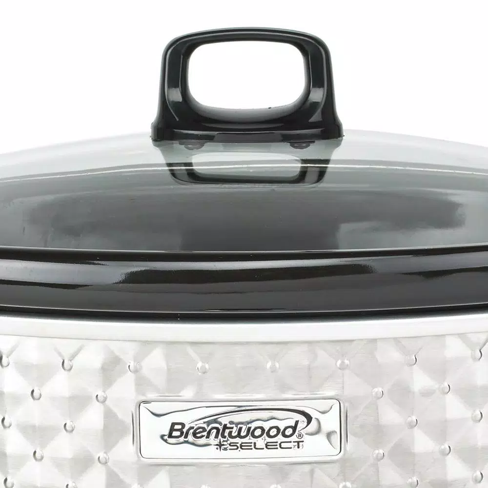 Cheapest π€© Brentwood Appliances Diamond 7 Qt. Stainless Steel Slow Cooker With Tempered Glass Lid π€© - Image 3
