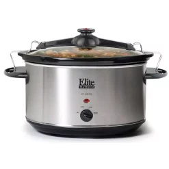 Buy π Elite Platinum 8.5 Qt. Stainless Steel Slow Cooker With Locking Lid π
