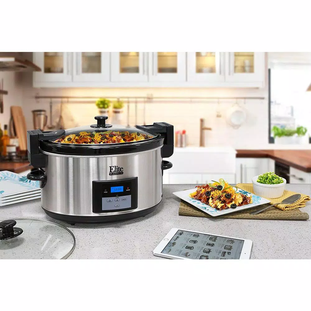 Buy π Elite Platinum 8.5 Qt. Stainless Steel Slow Cooker With Locking Lid π - Image 5