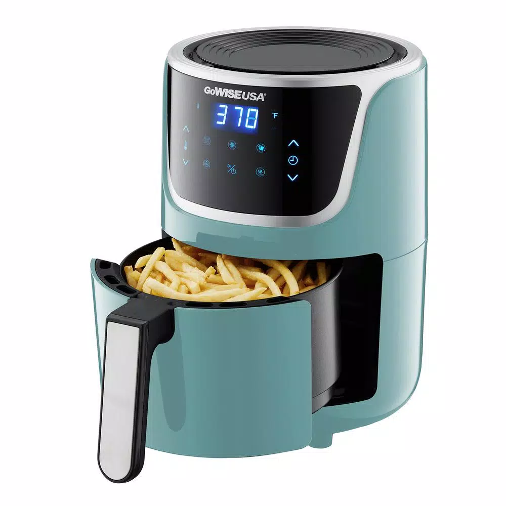 Buy π GoWISE USA 1. 7- Qt. , 2.0 Qt. Max Mint/Silver Electric Mini Air Fryer With Digital Touchscreen + Recipe Book π - Image 3