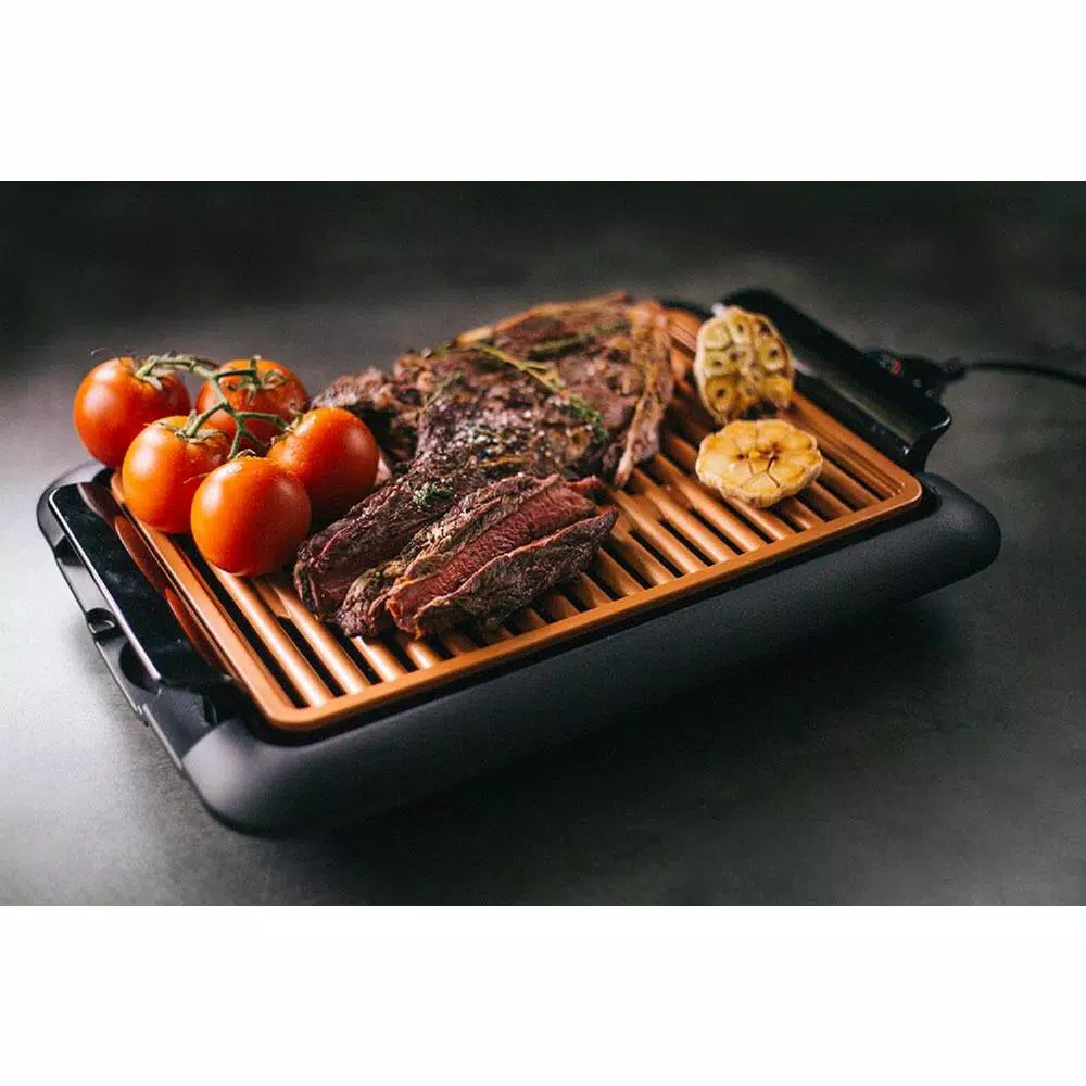 Best Pirce βοΈ Gotham Steel 234 Sq. In. Black Copper Non-Stick Ti-Ceramic Smoke-less Electric Indoor Grill & Griddle π - Image 4